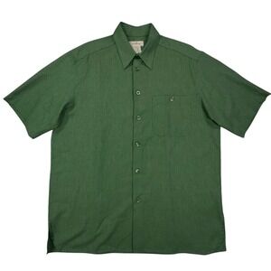 Ermenegildo Zegna‎ Short Sleeve Shirt Mens L Green Cotton Blend Italy NWT